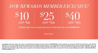 dsw reward code